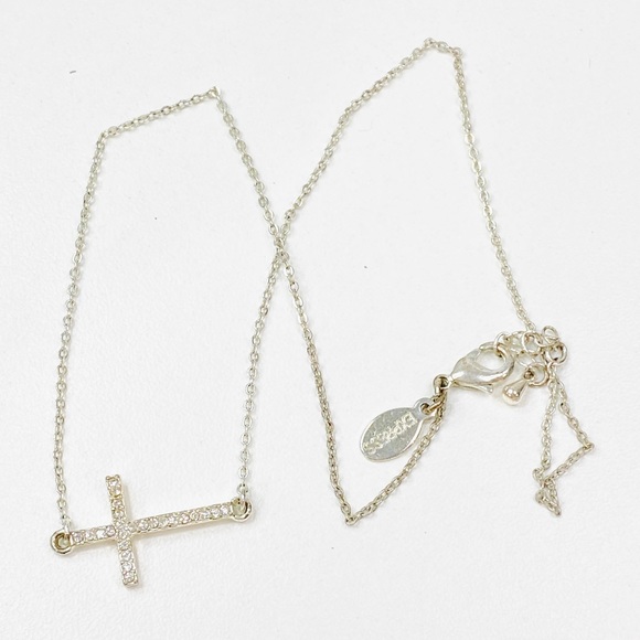 {4 for $20} Express Rhinestone Cross Pendant Silver Tone Necklace - Picture 7 of 9